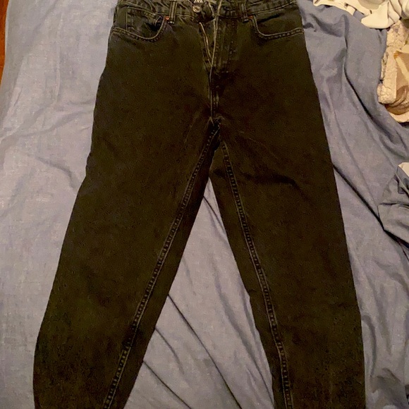 Zara black mom jeans size: 36 EU, 04 US, - Picture 2 of 4